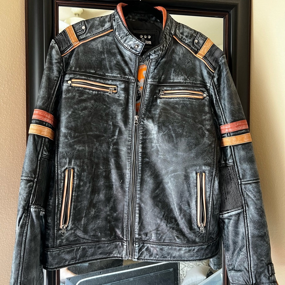 Leather jacket black leather jacket XL Helium jacket